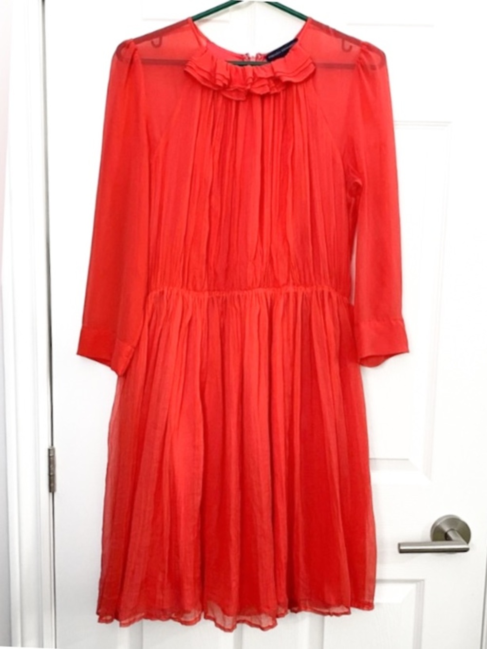 Crinkled Silk Red Dress